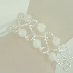 Bracelet S Silver 925 - Duo Moonstone-Diaphanous white - Bracelet S Silver 925 - Argent 925